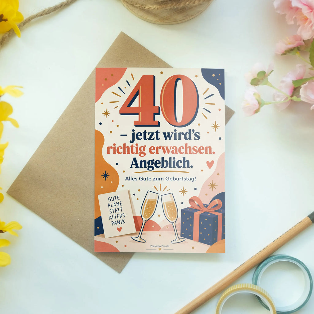 Lustige Geburtstagskarte zum 40. Geburtstag mit Zahl 40|p:2020199|h:563b4bddf8183aea5420aa6c8294f6e9