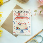 Lustige Geburtstagskarte für die Chefin mit Kuchen|p:2020200|h:99086845c03fe783fb984774a296c91c