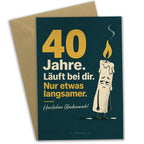 Lustige Geburtstagskarte zum 40. Geburtstag mit Kerze|p:2020202|h:615779320dc68fa03aabc82d59ed46b4