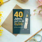 Lustige Geburtstagskarte zum 40. Geburtstag mit Kerze|p:2020202|h:dcc55a6c9a7fe1155eb1e7c6af6dcdcc