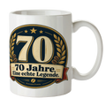 Elegante Tasse zum 70. Geburtstag für Männer mit Lorbeerkranz