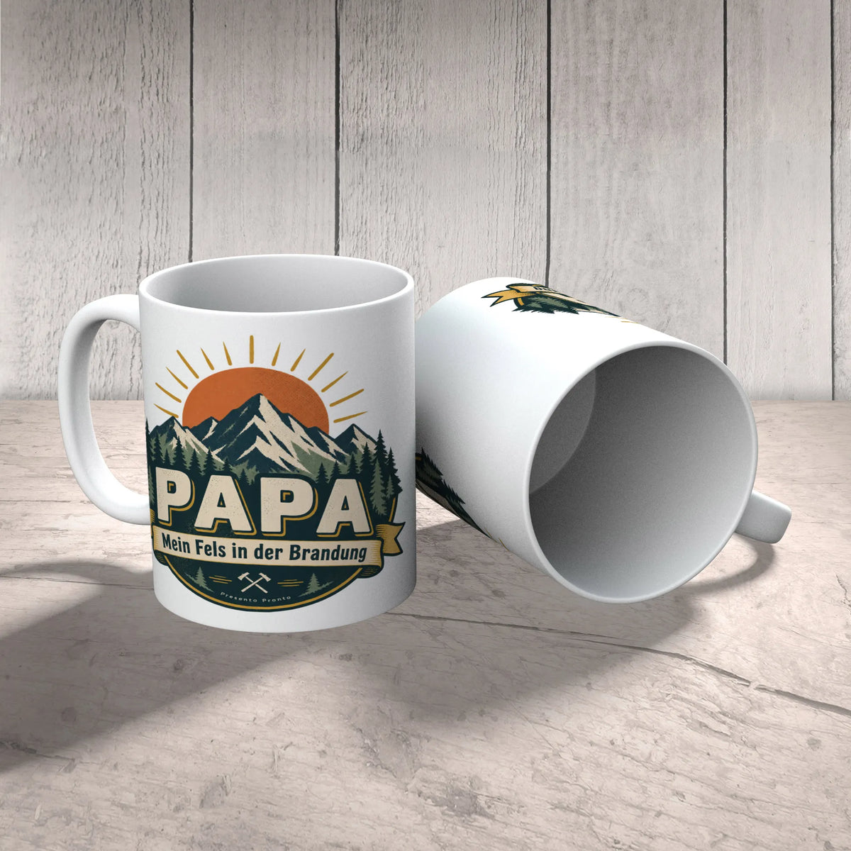 Liebevolle Tasse für Vater mit Bergkamm
