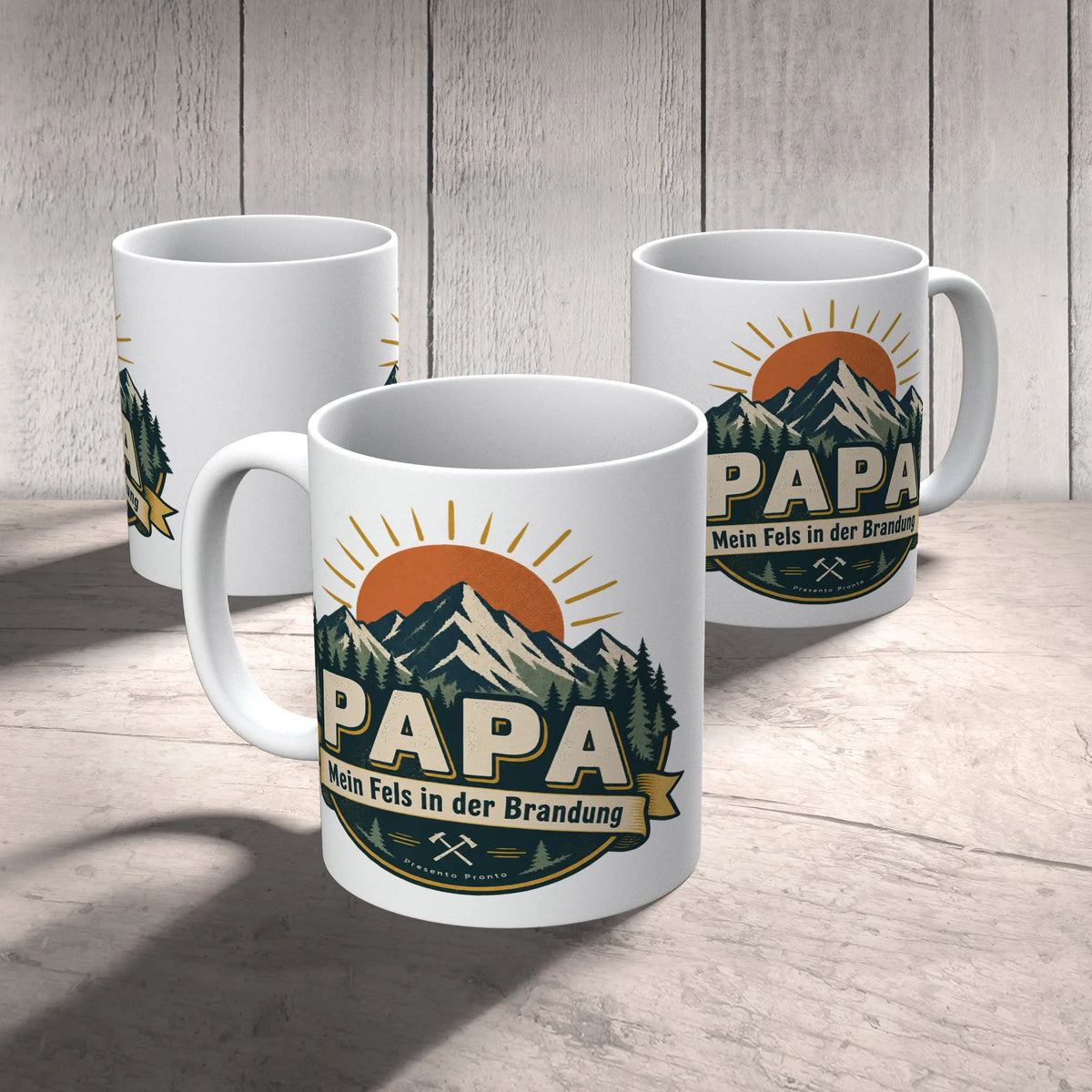 Liebevolle Tasse für Vater mit Bergkamm