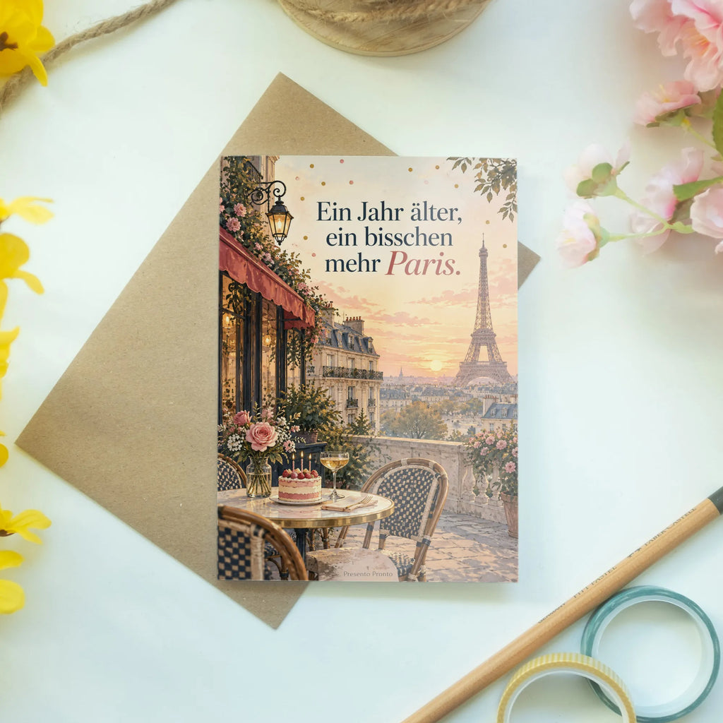 Elegante Geburtstagskarte Paris mit Eiffelturm zur goldenen Stunde|p:2020210|h:e727f7d966f7fa84ac094843ffd1cd1a