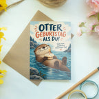 Lustige Geburtstagskarte mit Otter und Geburtstagskuchen|p:2020211|h:e75fbb0f34ed3fc037092420b9fe462d