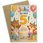 Fröhliche Geburtstagskarte zum 5. Geburtstag mit Zahl 5|p:2020212|h:fc2c736abc3bf5ddaa519993624070bc