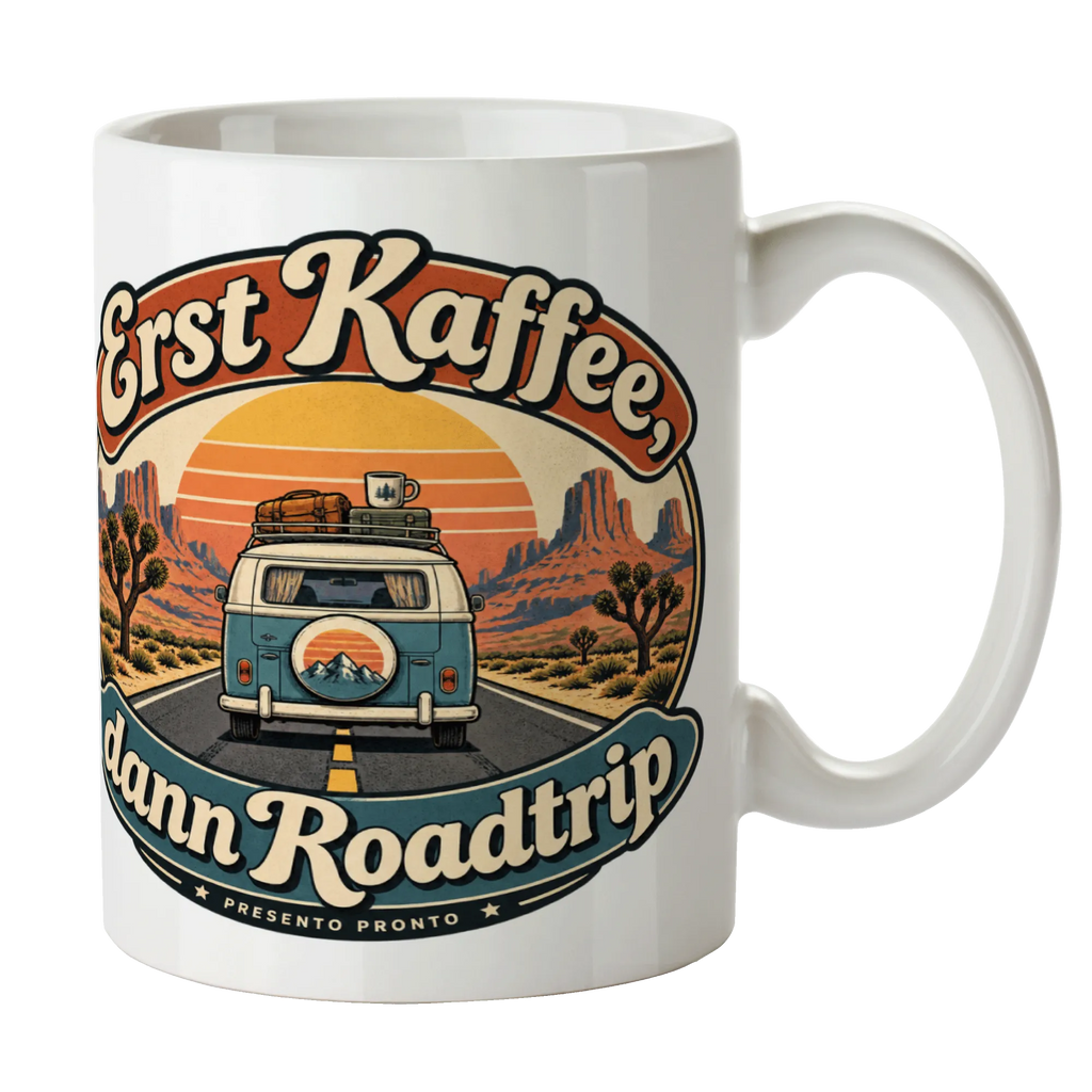 Lustige USA Tasse für Roadtrip Fans mit Sonnenuntergang|p:2020242|h:3080f6aa82945e9c1562d1c922448093