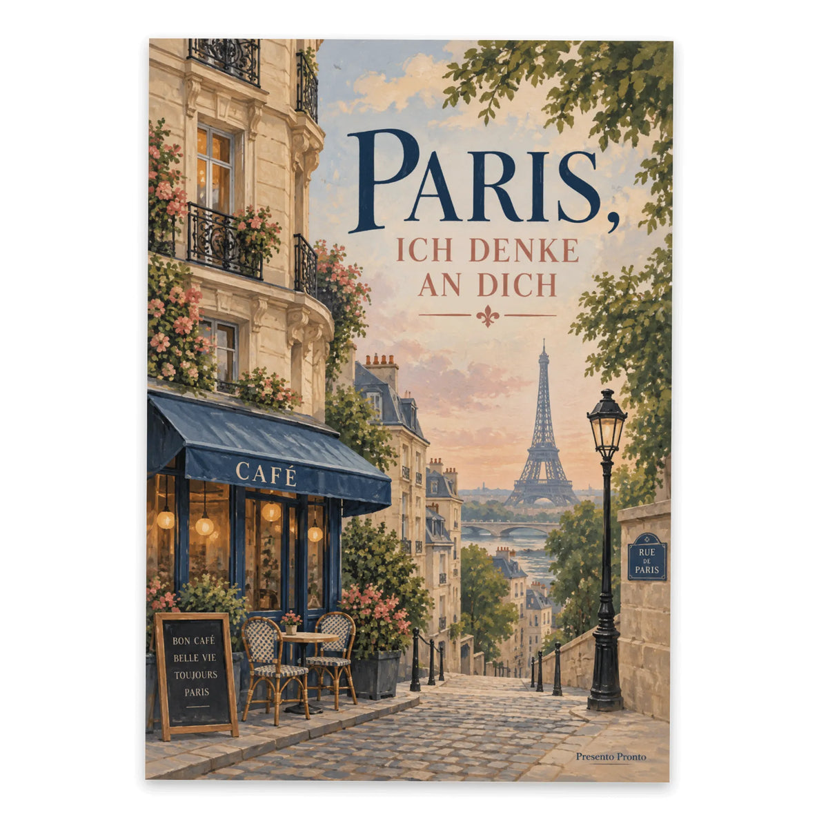 Romantische Frankreich-Postkarte für Paris-Fans mit Eiffelturm
