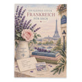 Romantische Postkarte Frankreich mit Rose und Eiffelturm