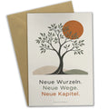 Mutmachende Klappkarte mit Baum für Neuanfang