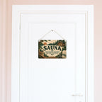 Lustiges Schild für die Sauna mit Saunahütte|p:2020276|h:20153fa2cc5a51620e25587bd5560041