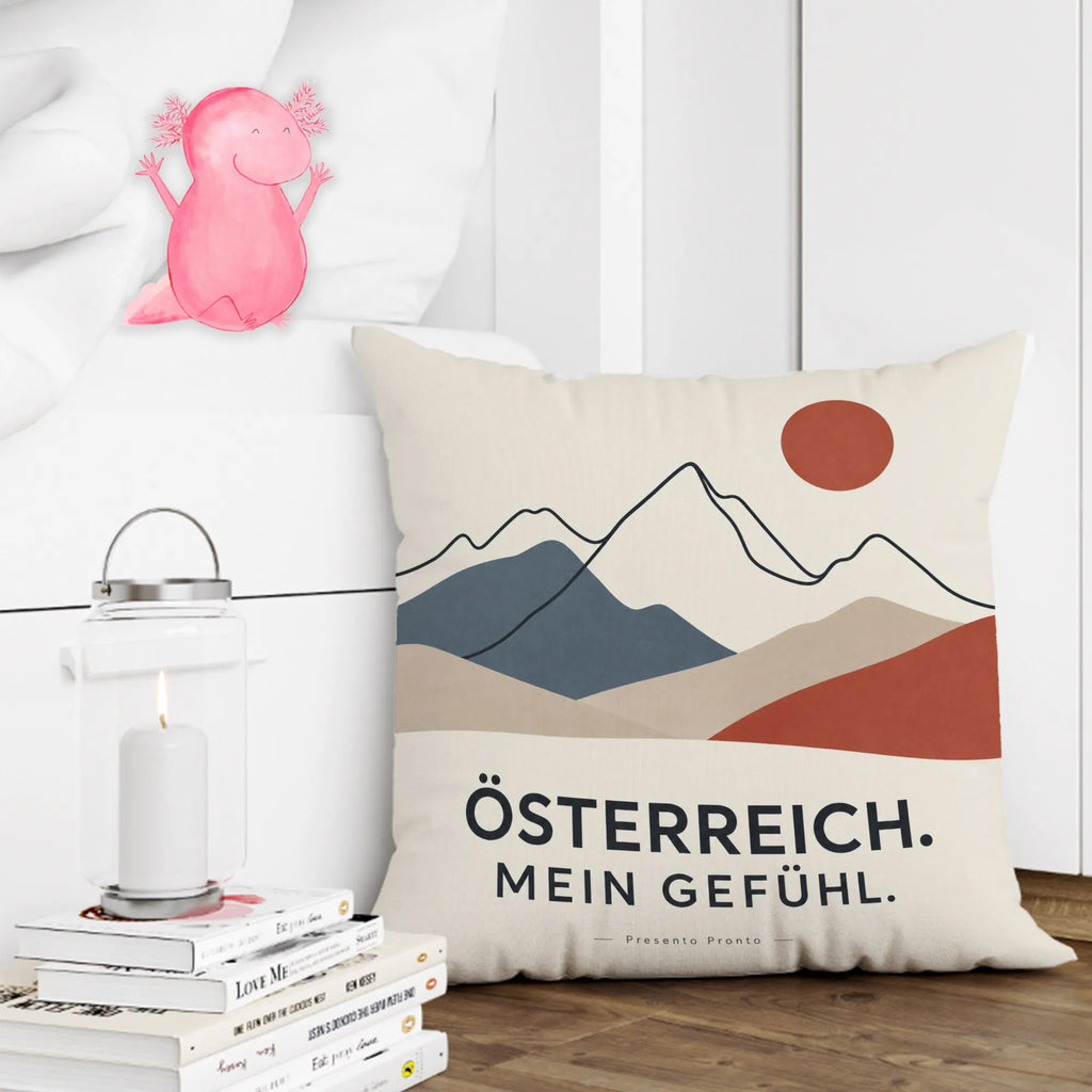 Stolzes Kissen für Österreich-Fans mit Berglinien und Sonne|p:2020301|h:4af46eb4c7f33ce606d55d93f9a27784