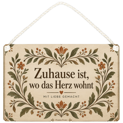 Herzliches Wandbild aus Holz mit Ornament für Zuhause