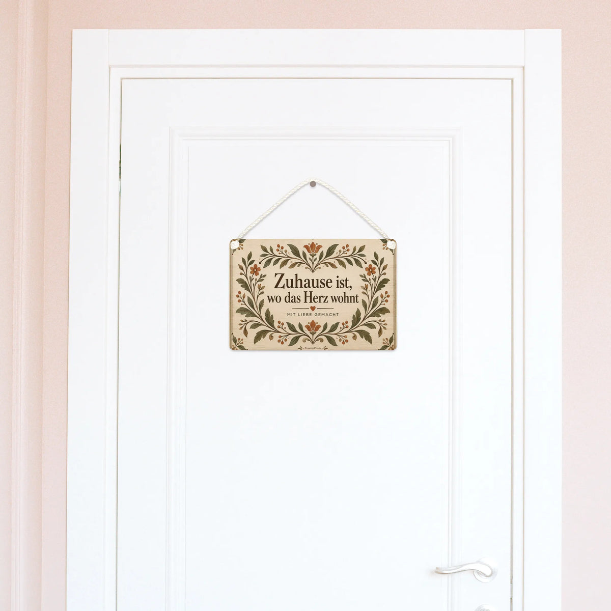 Herzliches Wandbild aus Holz mit Ornament für Zuhause