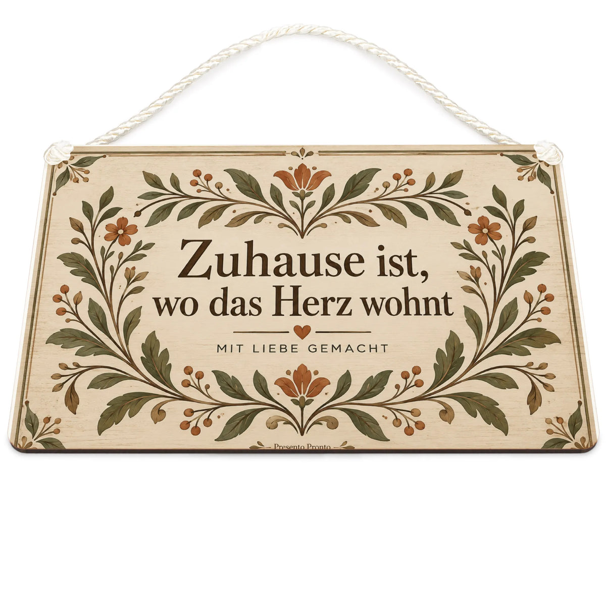 Herzliches Wandbild aus Holz mit Ornament für Zuhause