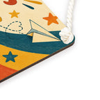 Fröhliches Holzschild für Schulkinder mit Retro-Schulbus|p:2020319|h:fef9ab0d841d7f7a79b15f7b67f10008
