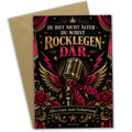 Lustige rockige Geburtstagskarte mit Vintage-Mikrofon