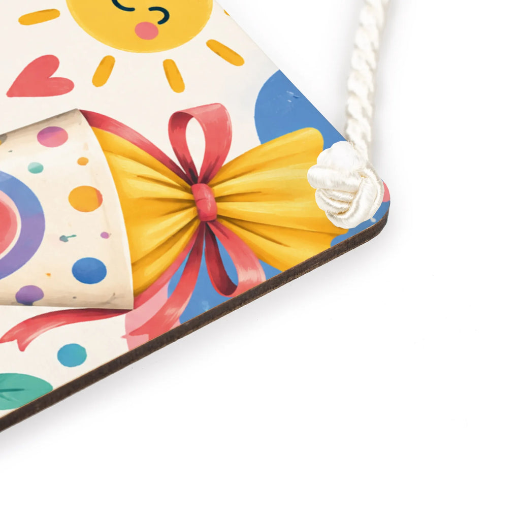 Fröhliches Holzschild für Schulkinder mit Schulrucksack|p:2020328|h:09abc2b9cf28d6095eef8edac988c975
