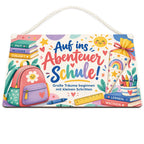 Fröhliches Holzschild für Schulkinder mit Schulrucksack|p:2020330|h:efe1fba75459fd53580d80aa4813ee1b