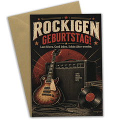 Rockige Geburtstagskarte mit E-Gitarre