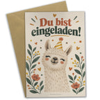 Fröhliche Einladungskarten mit Alpaka zum Geburtstag|p:2020419|h:89d6dad5f5bd10ebfe3675fad338508a