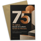 Elegante Geburtstagskarte zum 75. für Männer mit Zahl 75|p:2020422|h:e143735cbd4ebbe6146bdda82ca6019c