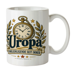 Liebevolle Tasse für Uropa mit Taschenuhr