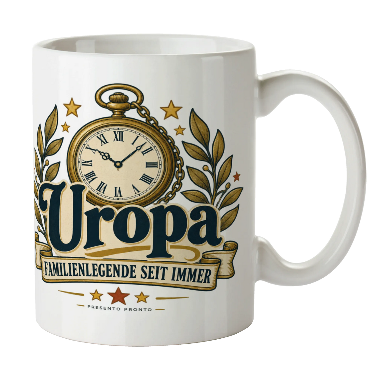 Liebevolle Tasse für Uropa mit Taschenuhr