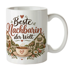 Herzliche Kaffeetasse für die Nachbarin mit Wildblumen|p:2020432|h:cdc680f5cd96977e91055a7e11075279