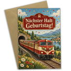 Lustige Geburtstagskarte mit rotem Vintage-Zug|p:2020435|h:3452be97d095e2f7718a52b2ec52b291
