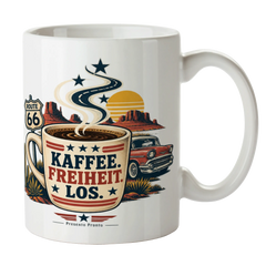 Coole Kaffeetasse für USA-Fans mit Retro-Schriftzug