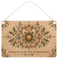 Beruhigendes Mandala Wandbild aus Holz für die Wohnung