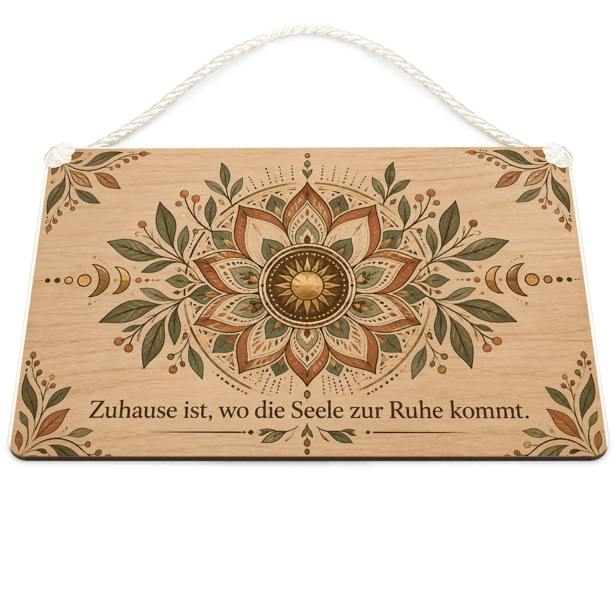 Beruhigendes Mandala Wandbild aus Holz für die Wohnung