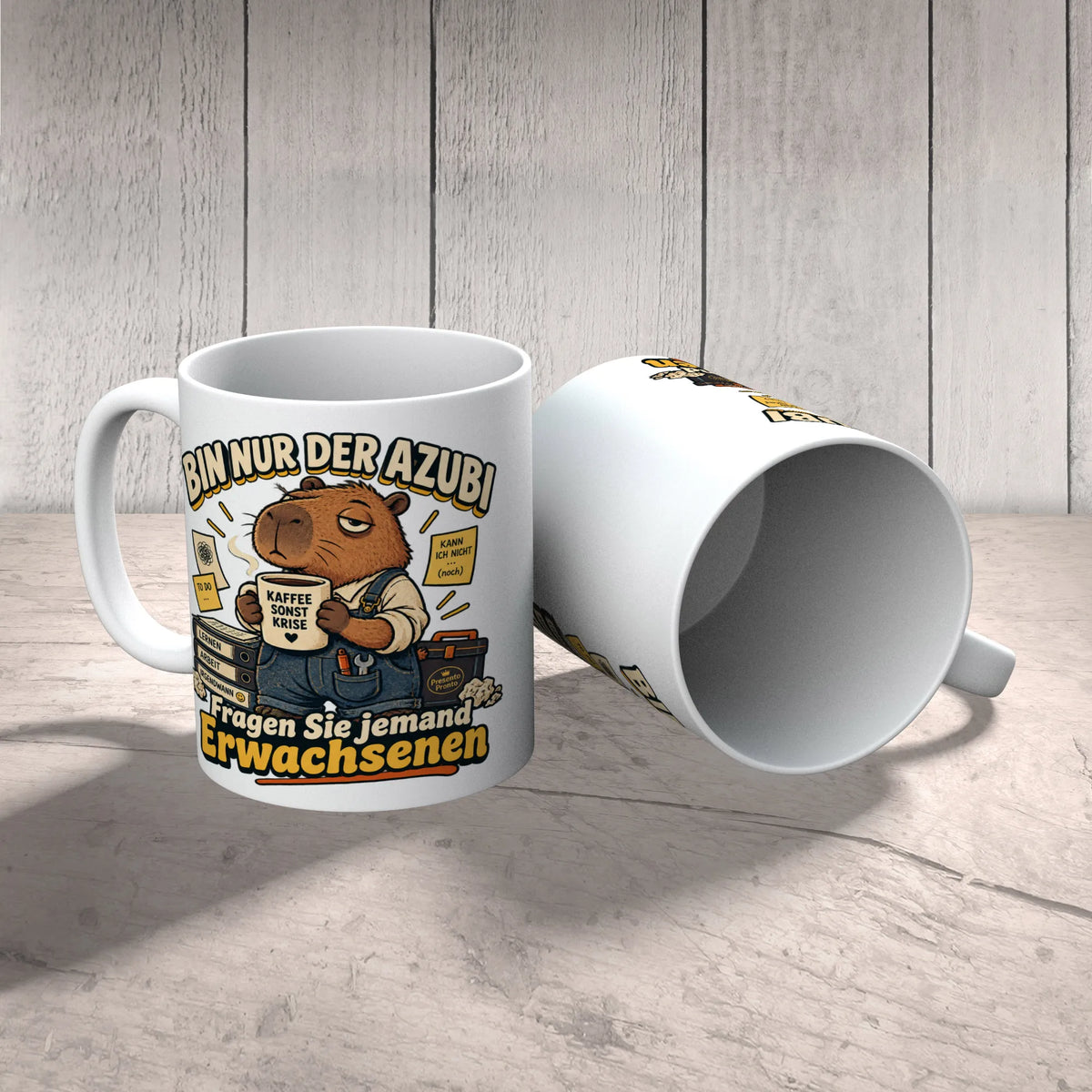 Lustige Tasse für Azubi mit Wasserschwein