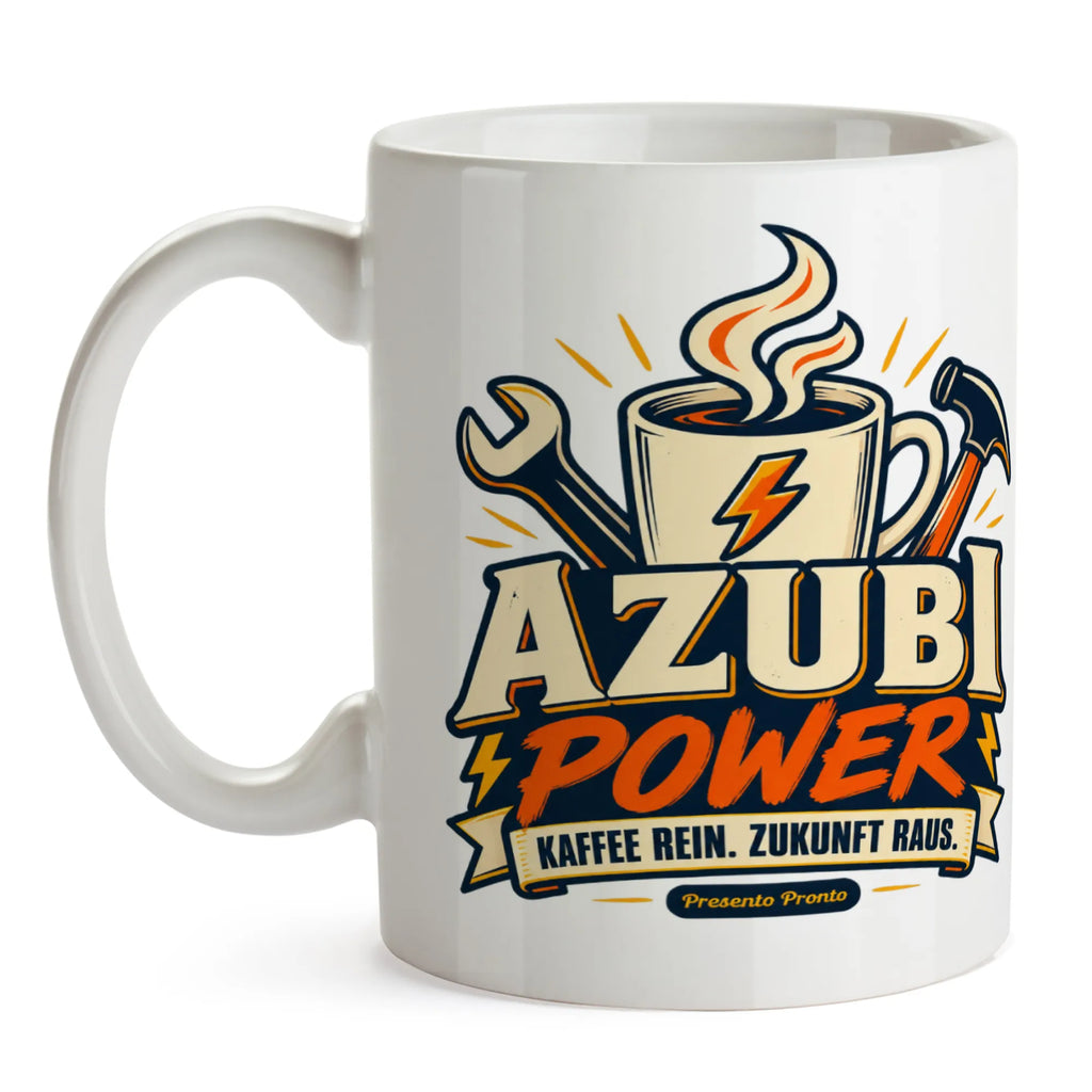 Lustige Tasse für Azubi mit Kaffee und Blitz|p:2020468|h:f92322b3824381fb2bf9b4af9a6ba531
