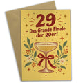 Lustige Geburtstagskarte zum 29. Geburtstag mit Sektglas