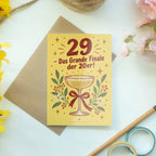 Lustige Geburtstagskarte zum 29. Geburtstag mit Sektglas|p:2020475|h:98846f02433c3d5ed33983ffbd9939db