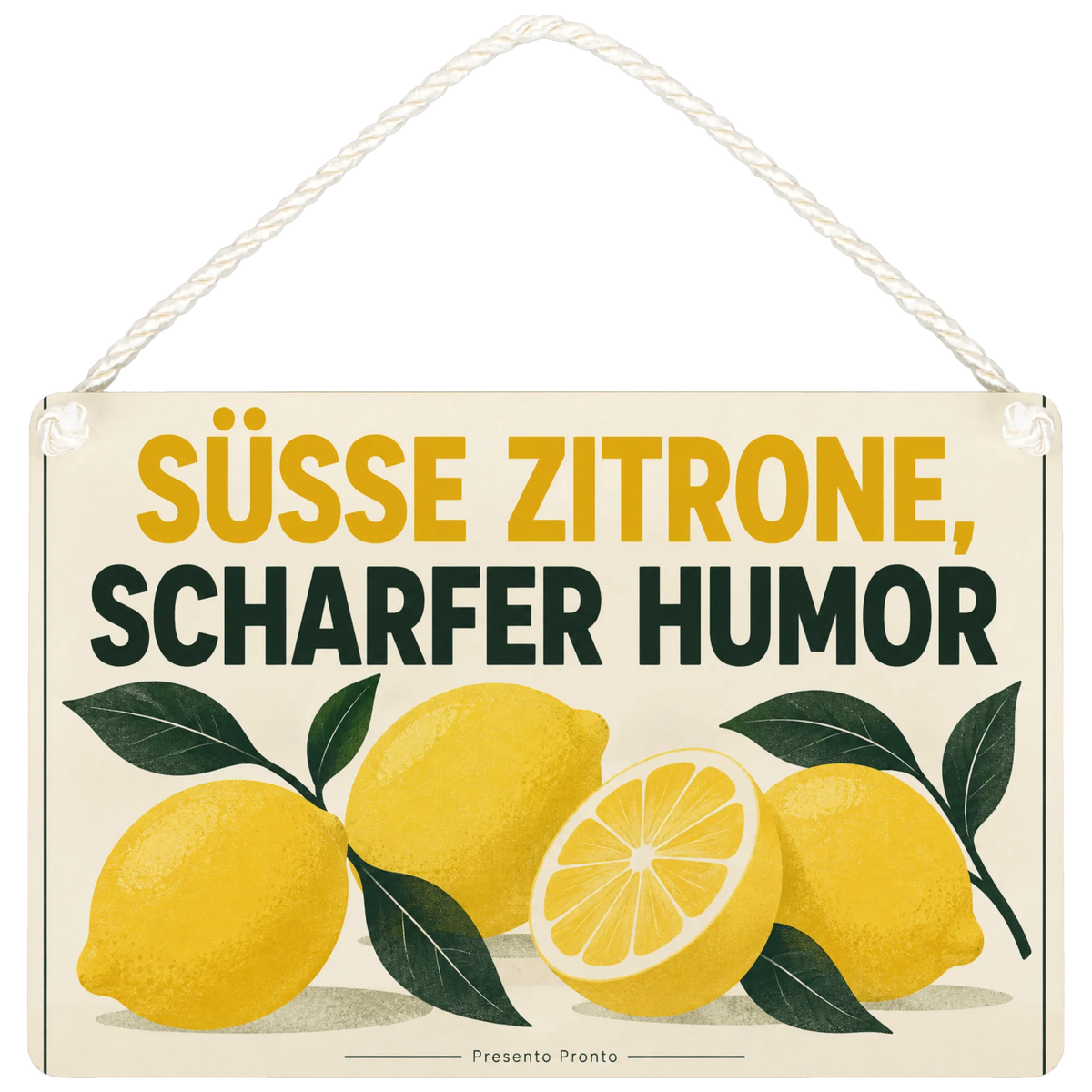 Lustiges Deko-Schild mit Zitrone für Zitronenfans