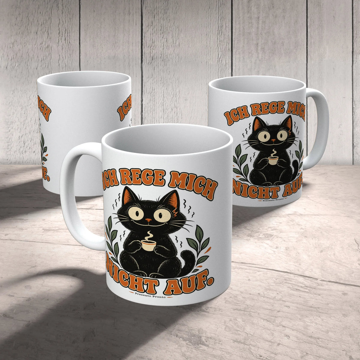 Sarkastische Tasse Ich rege mich nicht auf für Katzenfans
