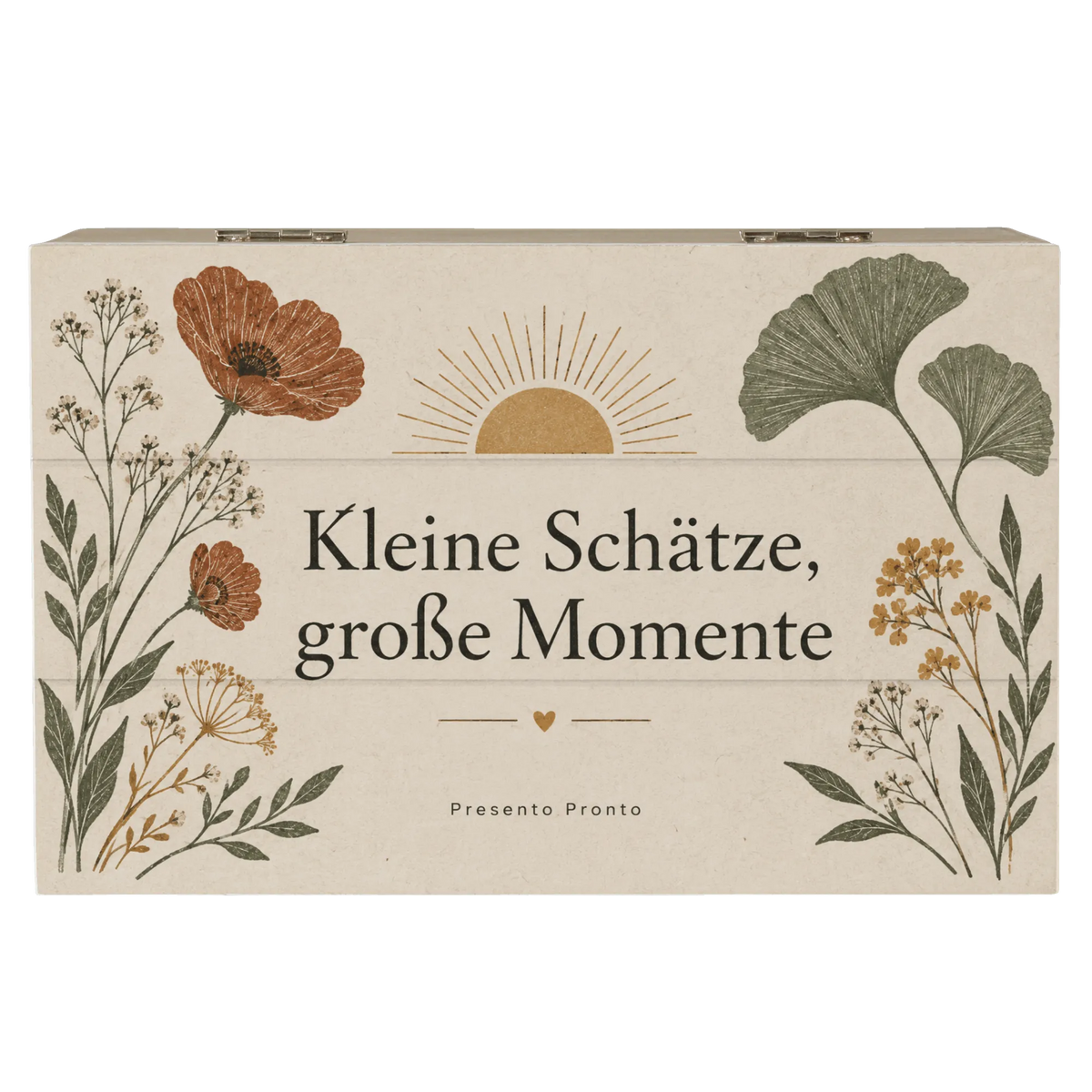 Poetische Aufbewahrungskiste für besondere Schätze mit Feldblumen