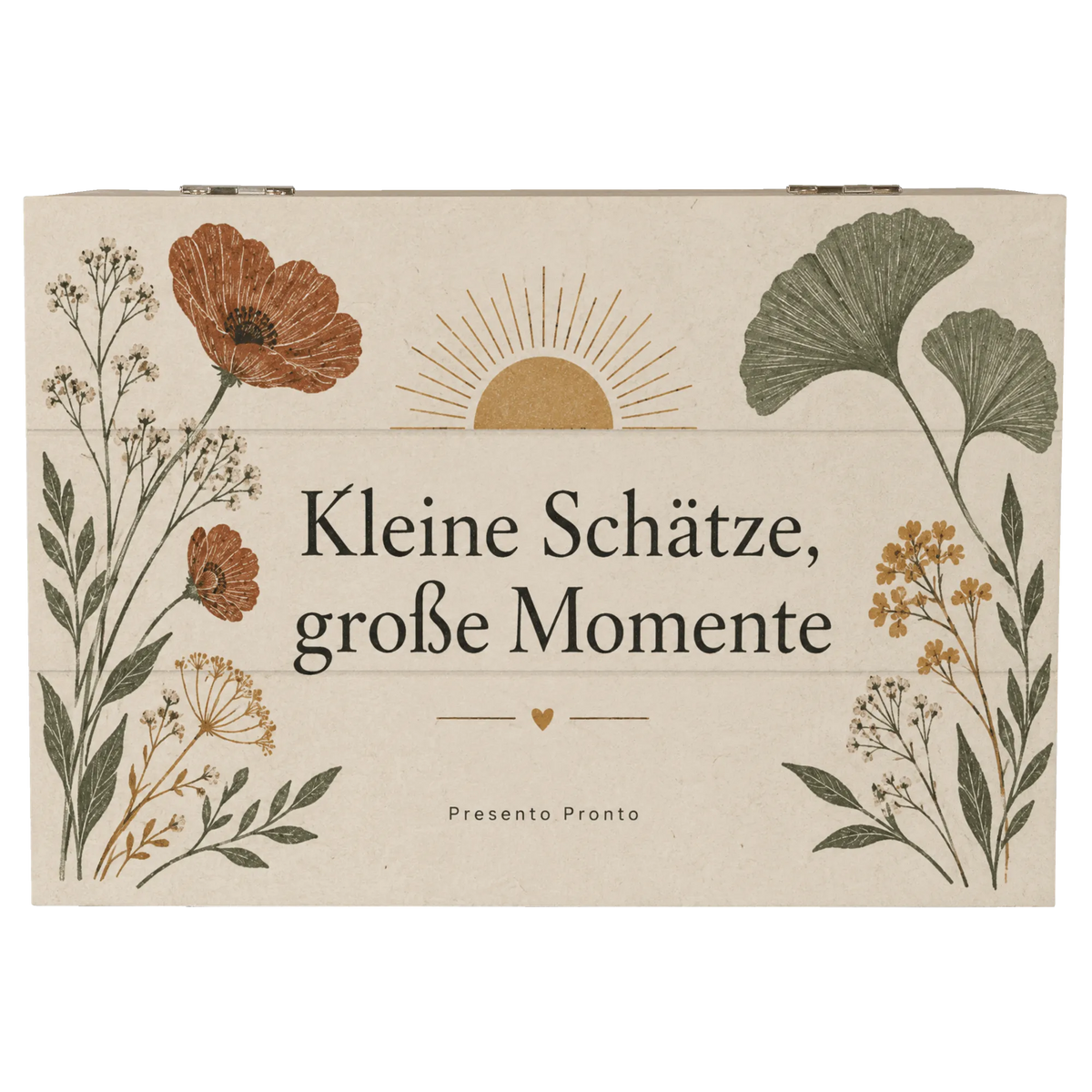 Poetische Aufbewahrungskiste für besondere Schätze mit Feldblumen