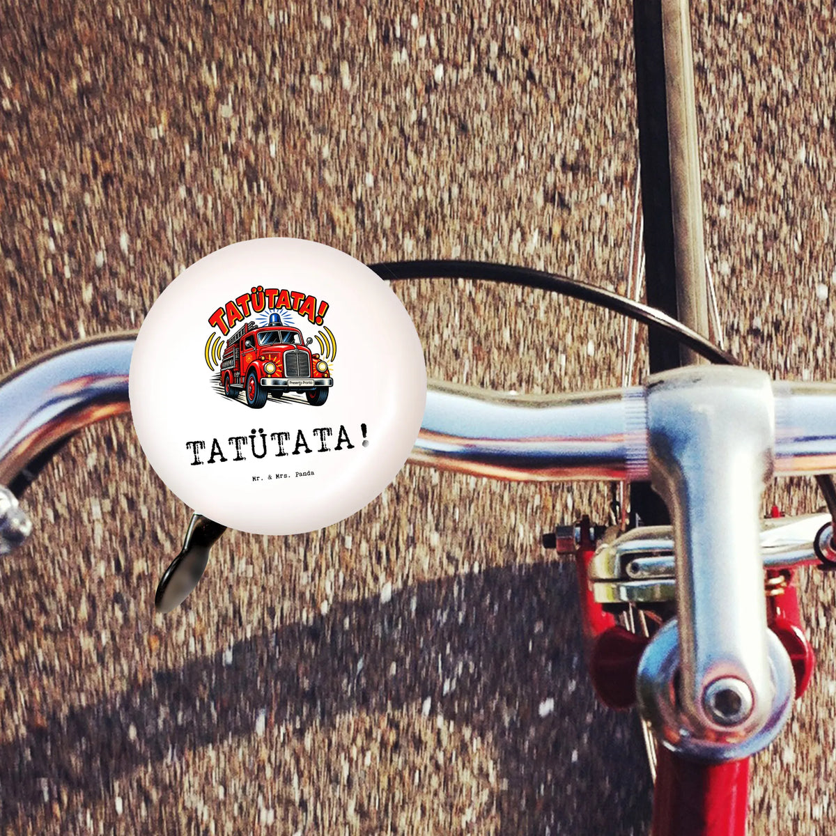 Lustige Fahrradklingel für Feuerwehr Fans mit Feuerwehrauto