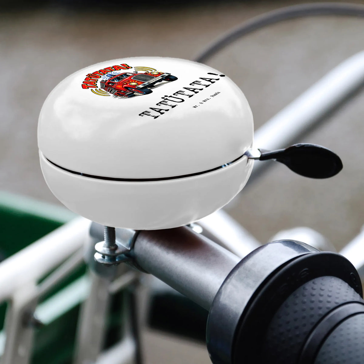 Lustige Fahrradklingel für Feuerwehr Fans mit Feuerwehrauto