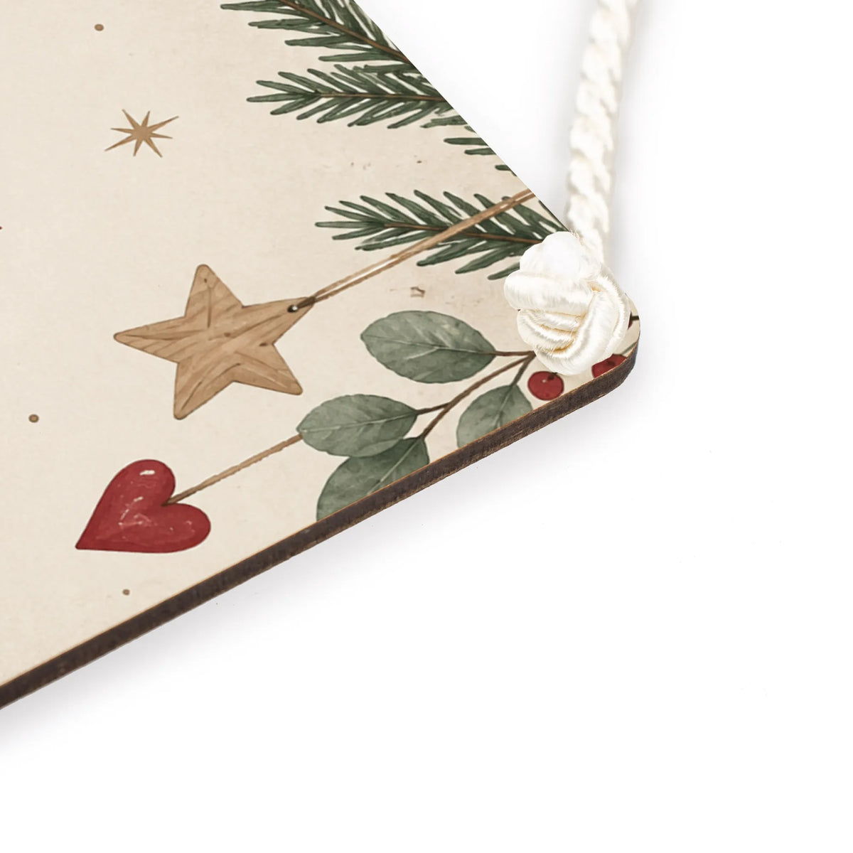 Gemütliches Deko Schild zu Weihnachten mit Kerze