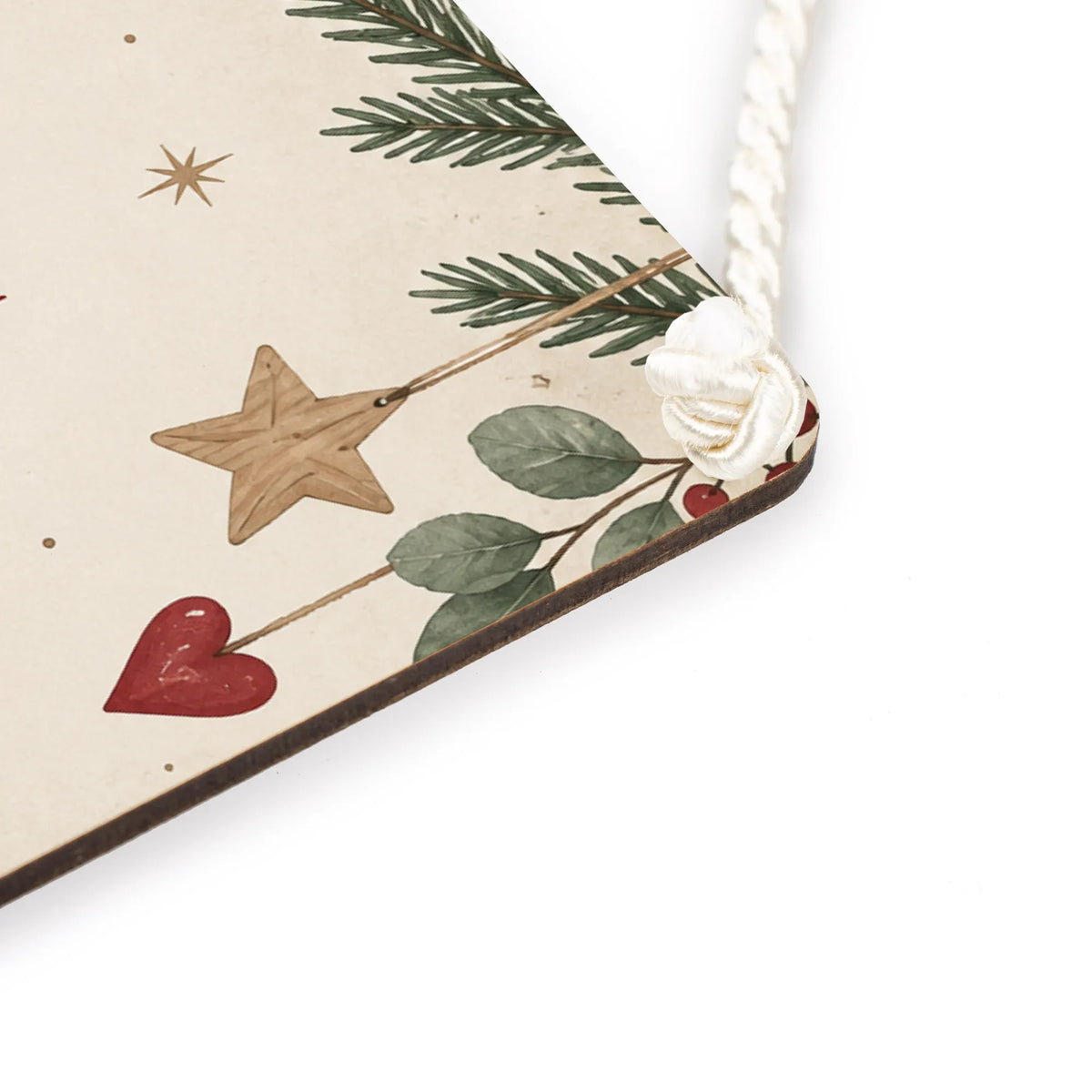 Gemütliches Deko Schild zu Weihnachten mit Kerze
