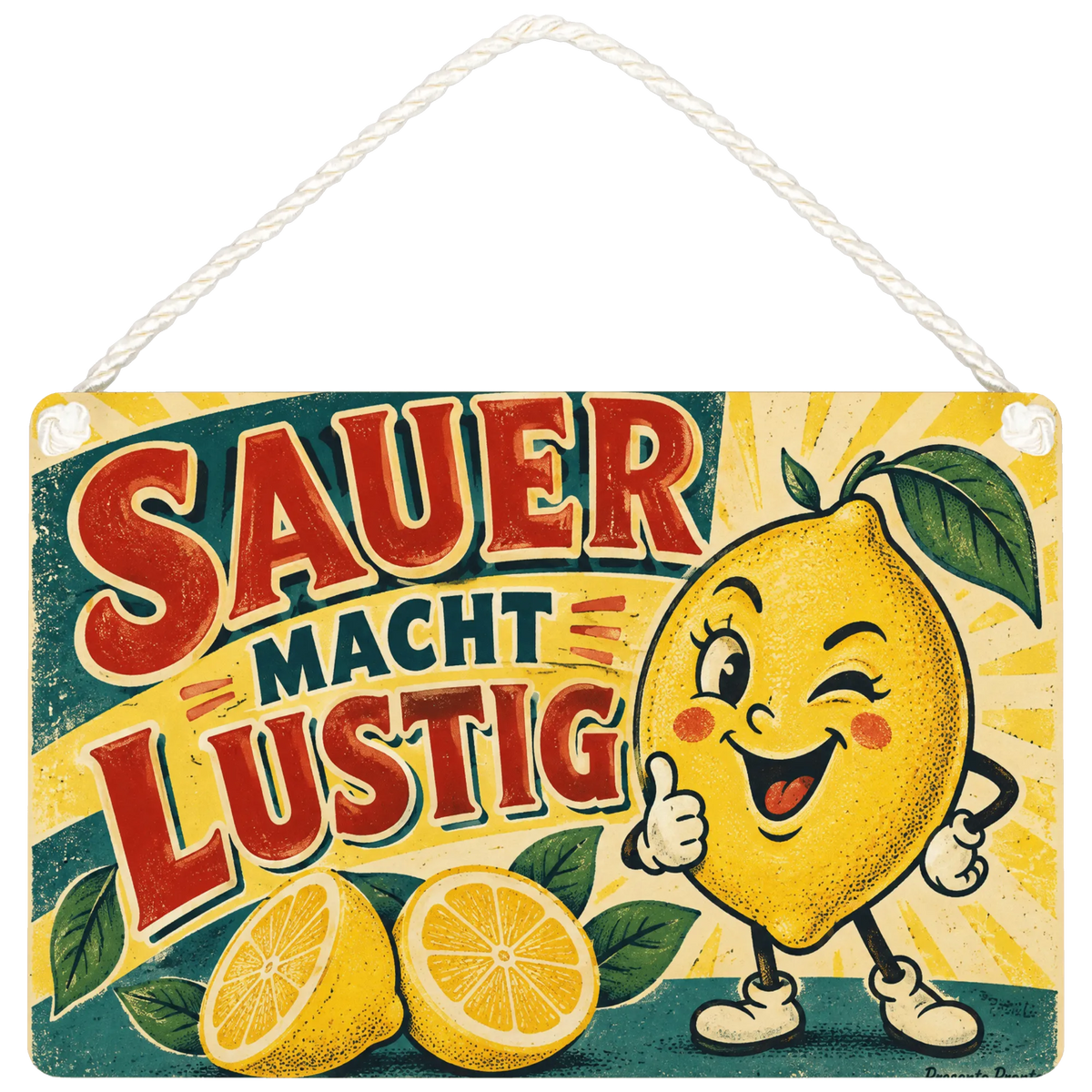 Lustiges Deko Schild Zitrone für Küche und Garten