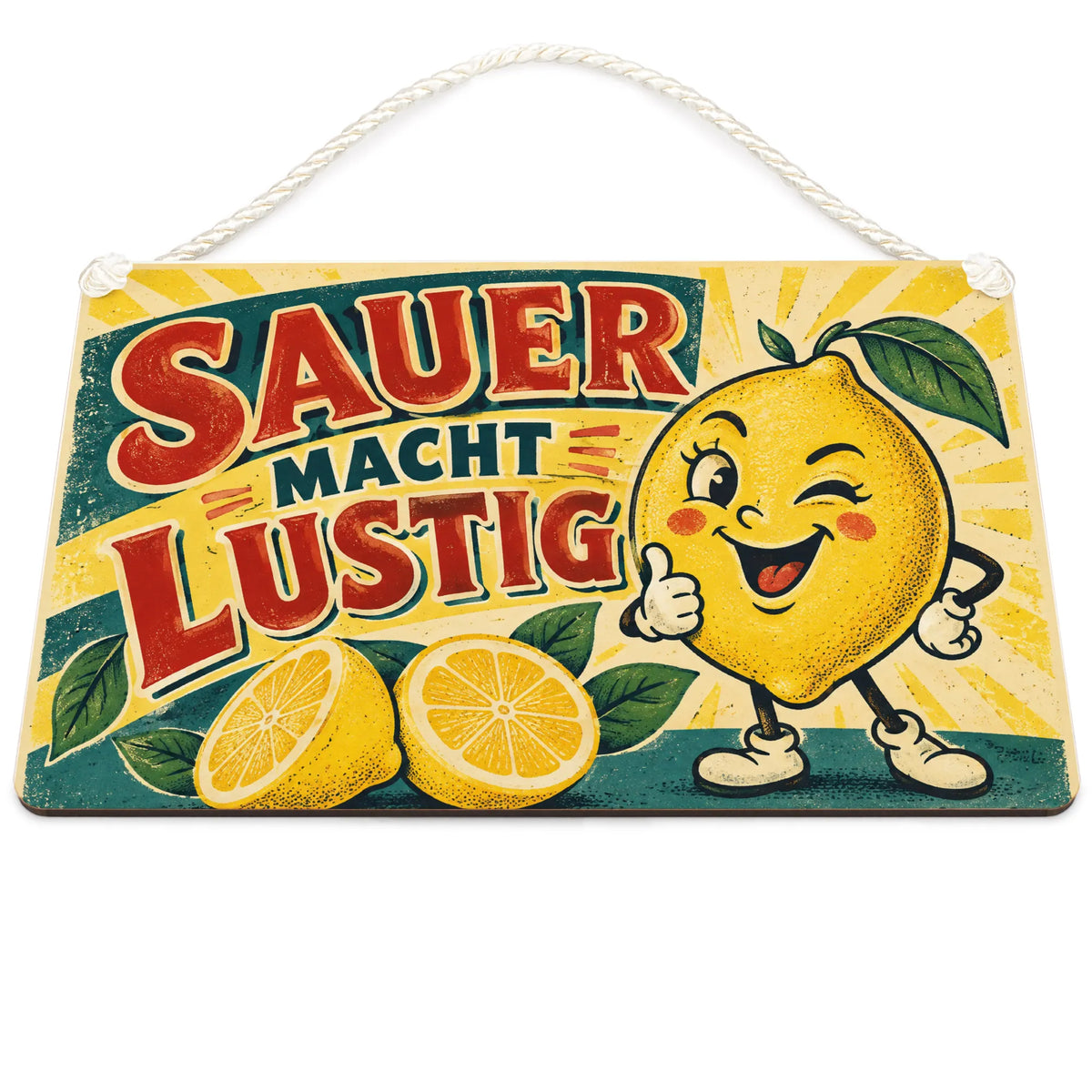 Lustiges Deko Schild Zitrone für Küche und Garten