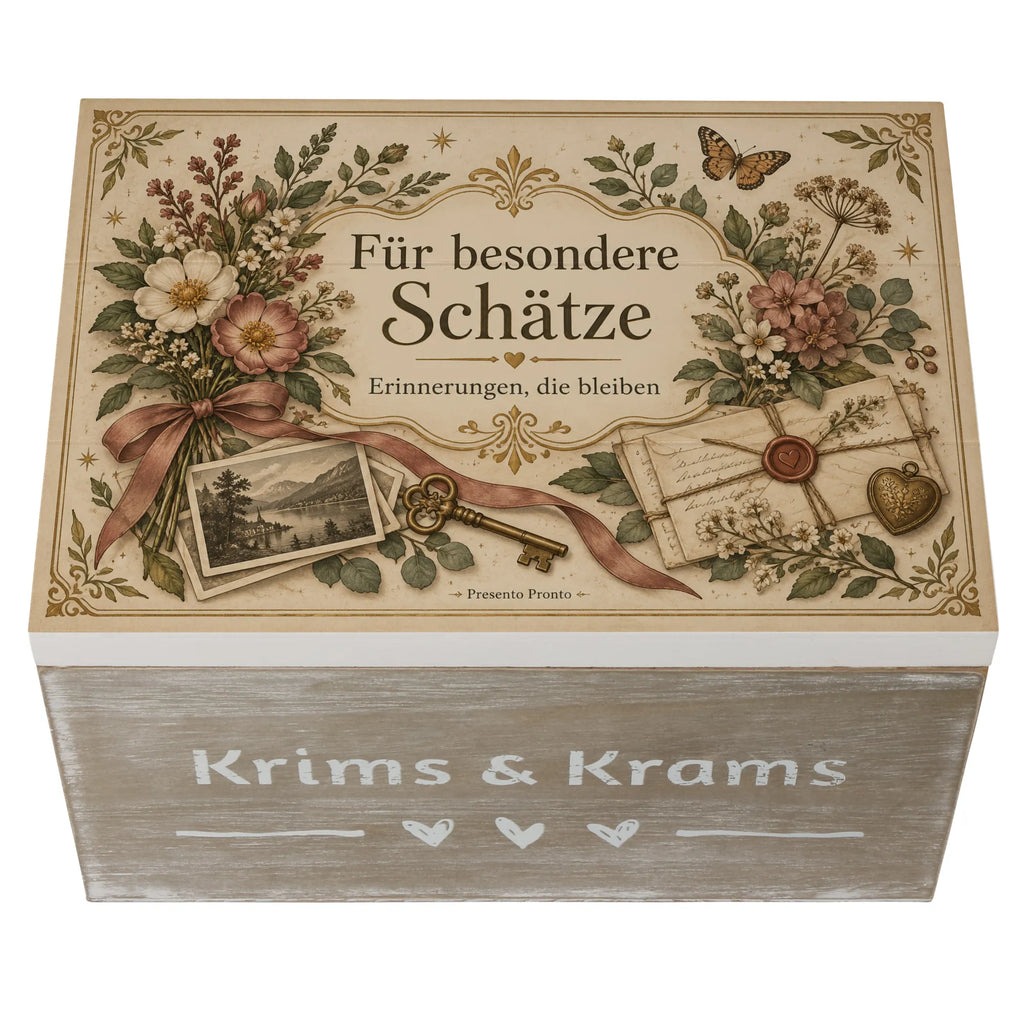 Nostalgische Aufbewahrungskiste für besondere Schätze mit Wildblumen|p:2020512|h:dc067456fbb9fda6826eb62afa61c3ed