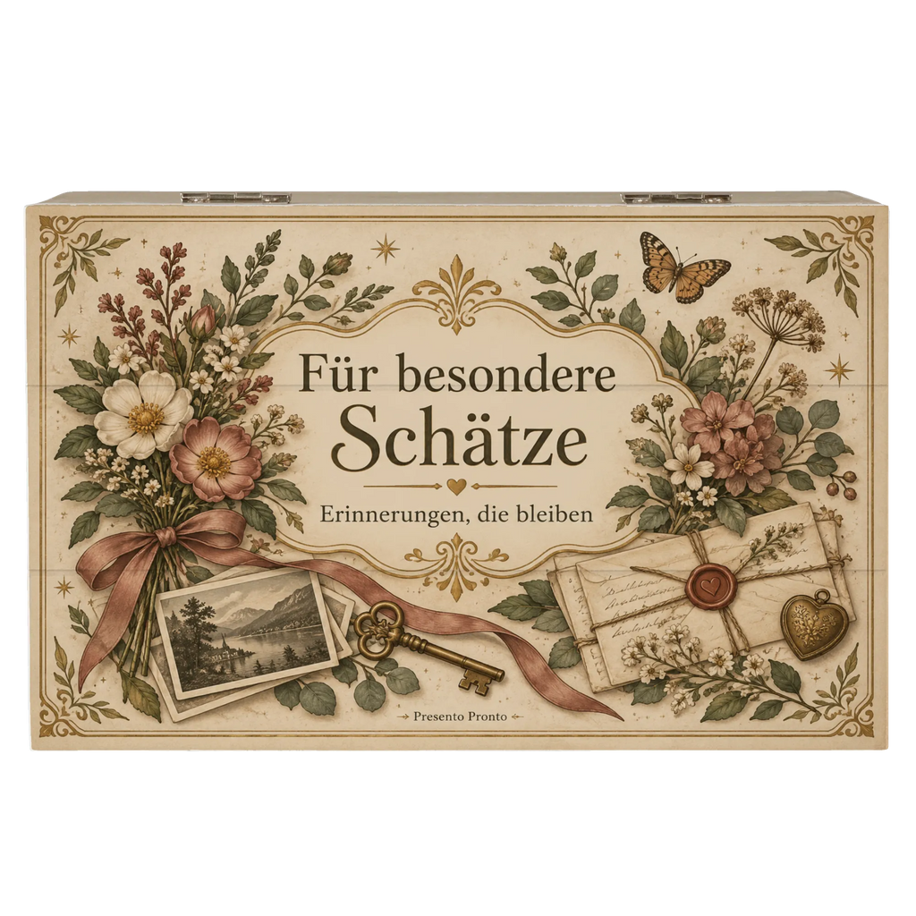 Nostalgische Aufbewahrungskiste für besondere Schätze mit Wildblumen|p:2020513|h:8f5d85387cd187a1ac5238f6c89d563e