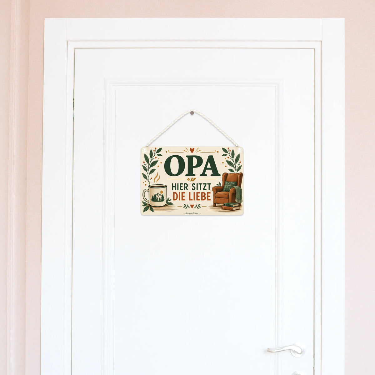 Liebevolles Schild für Opa mit Sessel